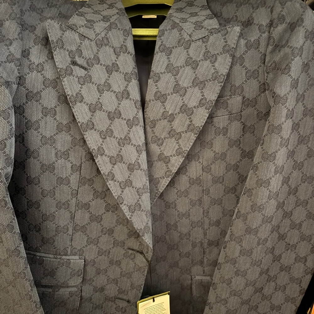 Gucci Black Patterned Blazer